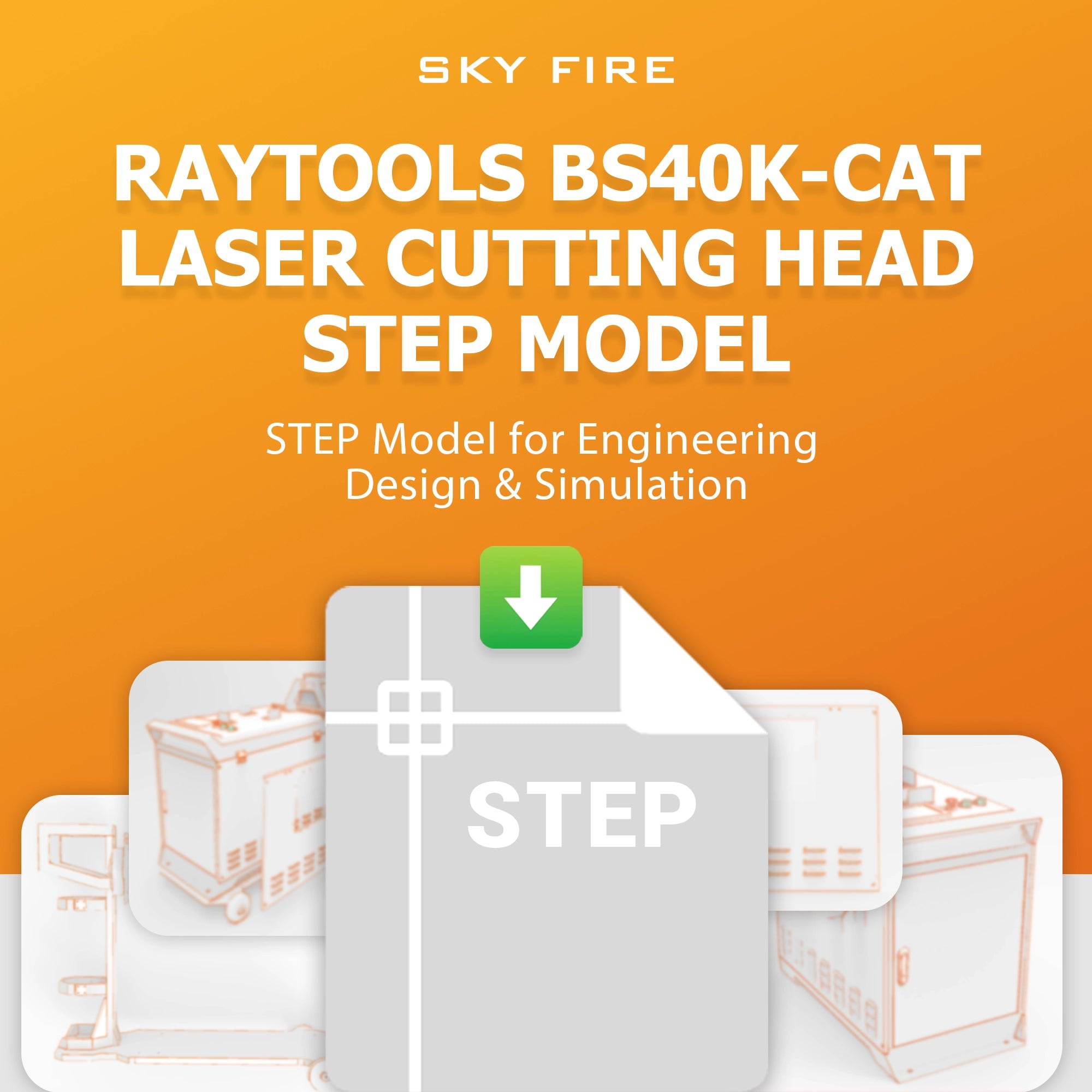 BS40K-CAT Cutting Head STEP Model | 3D CAD File for Laser Systems ...